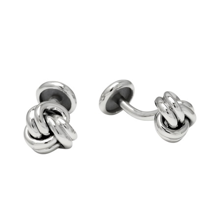 16809 Classic Knot Cufflinks Designed and Handmade by Kaufmann de Suisse in 18kt White Gold (1)