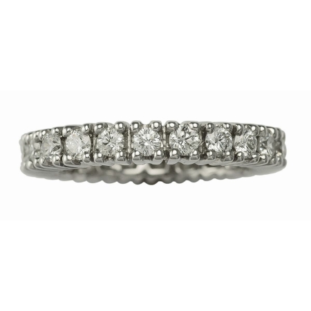 18658 Classic Four Prong Diamond Eternity Ring Designed & Handmade by Kaufmann de Suisse in Platinum featuring 22 Round Brilliant Cut Diamonds weighing a total of 1.32cts