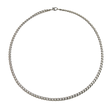 19458 6mm Curb Chain Designed & Handmade by Kaufmann de Suisse in 18kt White Gold