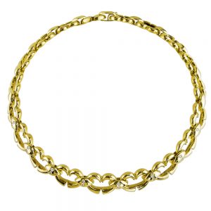 Open Link Heart Diamond Necklace