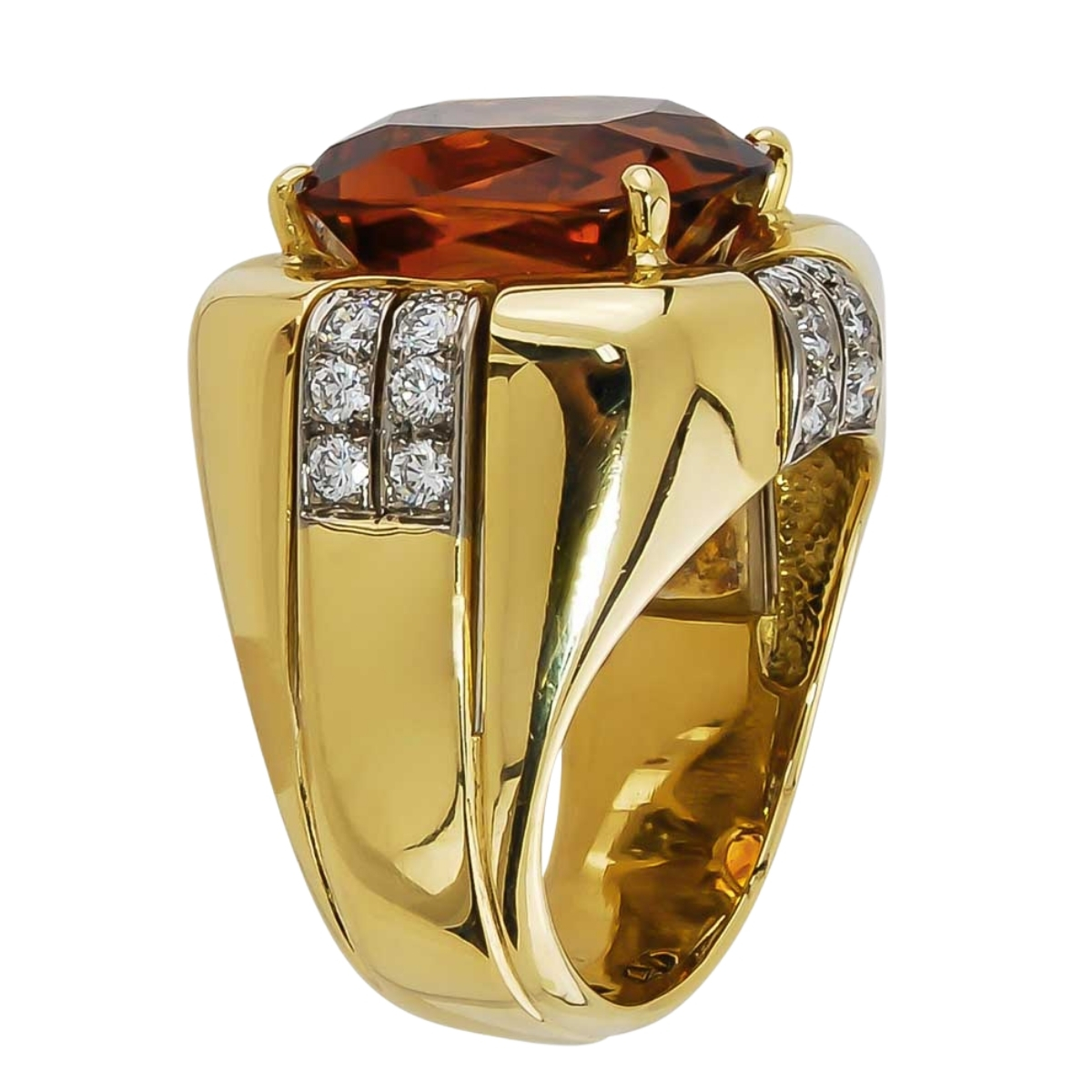 Madeira Citrine & Diamond Yellow Gold & Platinum Ring - Image 2