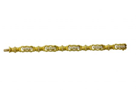 Flowing Lines Gold and Diamond Bracelet