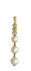 Cultured Pearl and Diamond Pendant