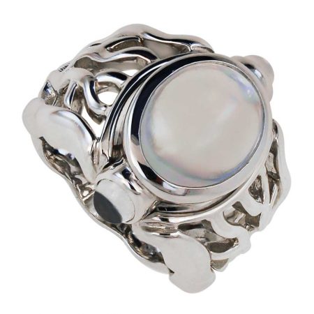 Open Flowing Lines Moonstone Ring