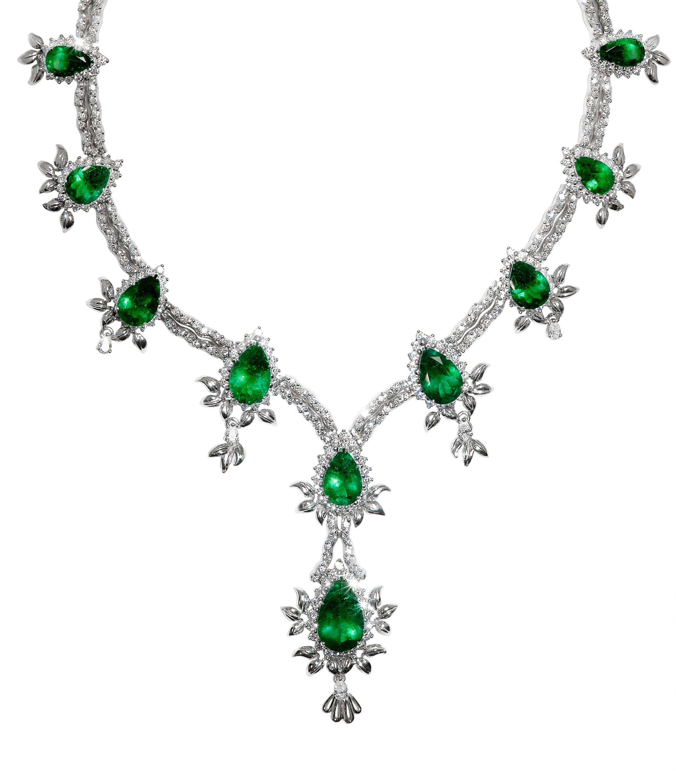 Emerald & Diamond Necklace - Kaufmann de Suisse Diamond Jewelry Delray ...