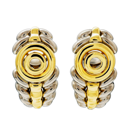 20289 Callista Earclips, Handmade in 18k Yellow Gold and Stainless Steel