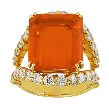 23230 Designer SuperNova Citrine, Amethyst and Diamond Ring Designed & Handmade by Kaufmann de Suisse in 18kt Yellow Gold featuring one Oval Cut 7.08cts Citrine two Triangular Amethysts weighing 3