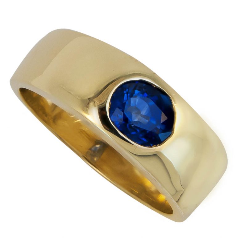 Sapphire and Gold Ring - Kaufmann de Suisse Diamond Jewelery Palm Beach FL