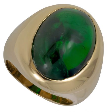 Diopside and Gold Men's Ring