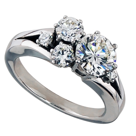 24007-Multi-Stone Diamond Cluster Ring in White Gold