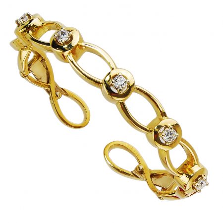 Tzarina Gold and Diamond Bangle Bracelet