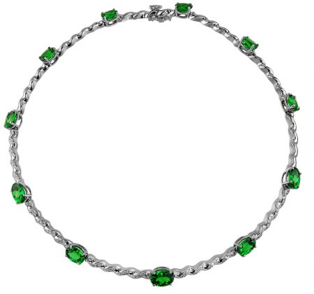 Tsavorite and Diamond Necklace at Kaufmann de Suisse Jewelers