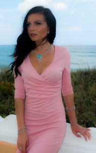 Blue Topaz and Diamond Necklace