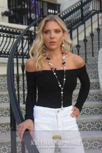 The Classic Palm Beach Lariat in White Pearl & Onyx