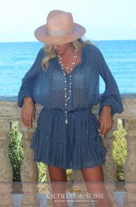 The Palm Beach Lariat Necklace with Grey and White Pearls