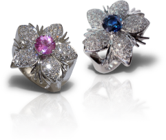 Pink and Blue Sapphire Rings from the Jasmine Collection at Kaufmann de Suisse