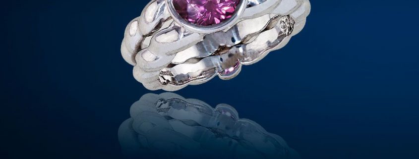 Flowing Lines Pink Tourlamine Ring