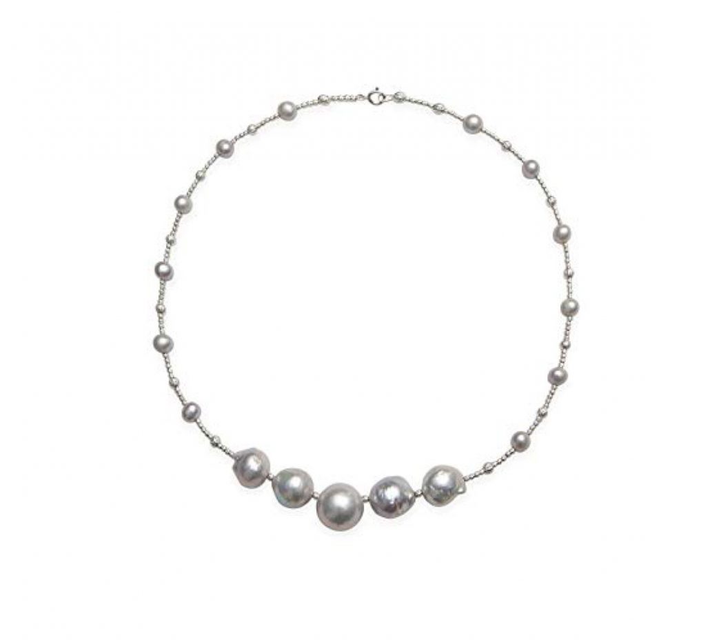Kaufmann De Suisse Freshwater Pearl Necklace with 5 in a Row Baroque Pearls