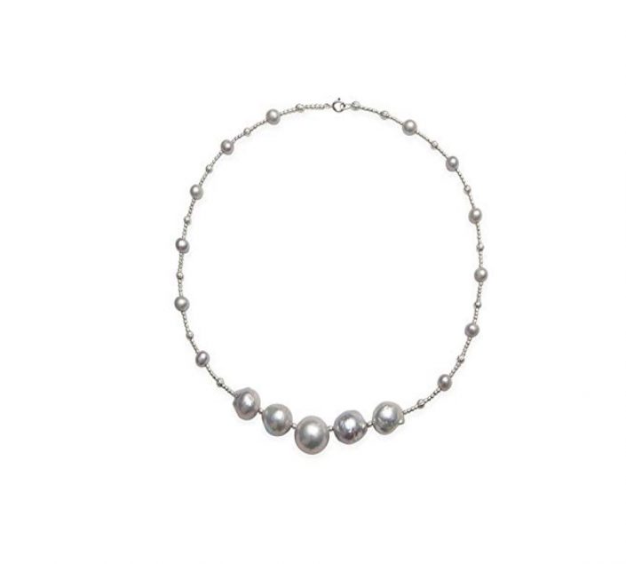 Kaufmann De Suisse Freshwater Pearl Necklace with 5 in a Row Baroque Pearls