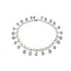 Kaufmann De Suisse Freshwater White Pearl Necklace with Grey Pearl Dangles
