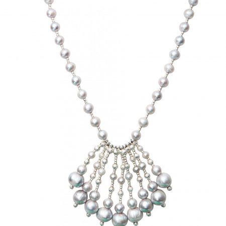Pearl Cluster Necklace On Jute Strand – Gal Pal Goods