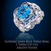 Flowing Lines Blue Topaz Ring