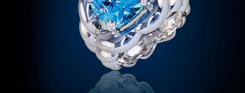 Flowing Lines Blue Topaz Ring