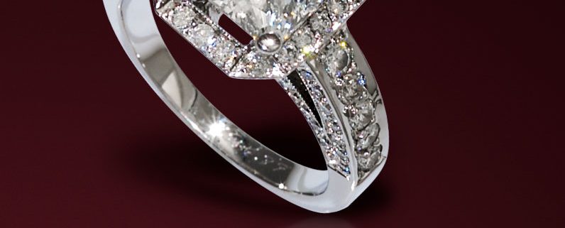 Four CTS Radiant Cut Diamond Engagement Ring
