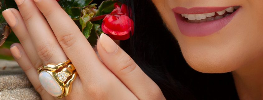 18K Opal and Diamond Ring