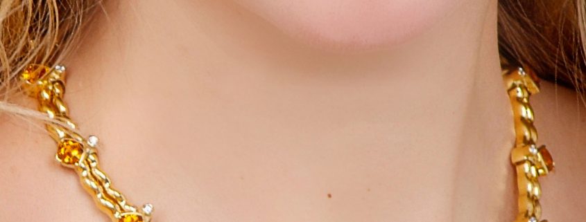 Flowing Lines 18K Gold and Citrine Jewelry