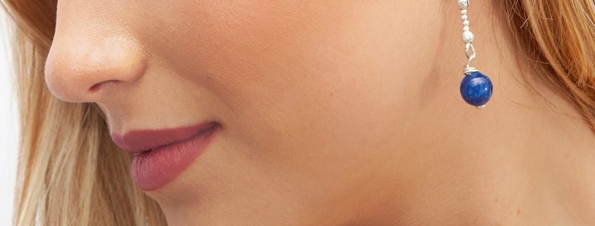 Sodalite and Silver Earrings