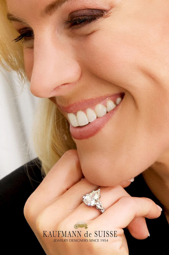 A Precious Pear Shaped Diamond Engagement Ring
