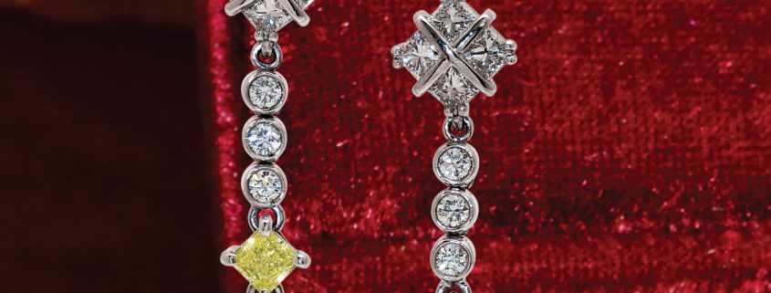 18K White Gold Diamond Earrings