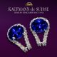 18K White Diamond and Sapphire Earrings