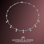 18K White Gold Cascade Diamond Necklace