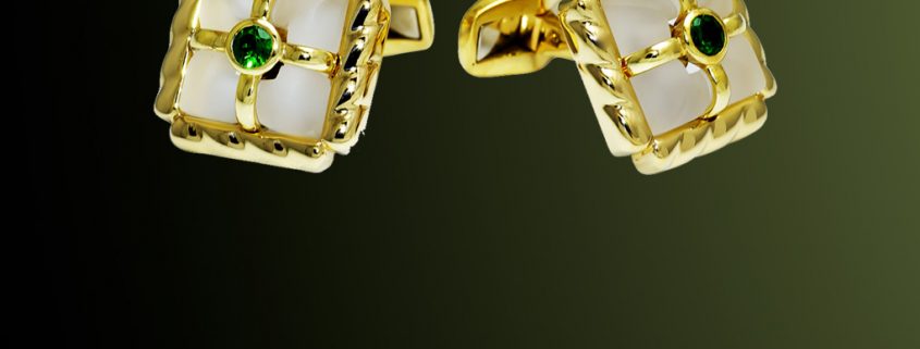 18K Gold & Emerald Cufflinks