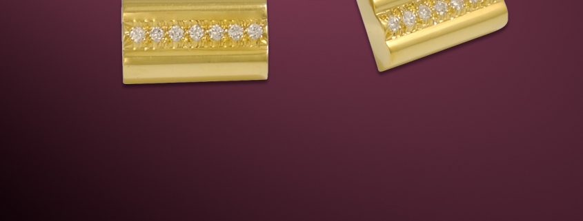 18K Gold and Diamond Cufflinks