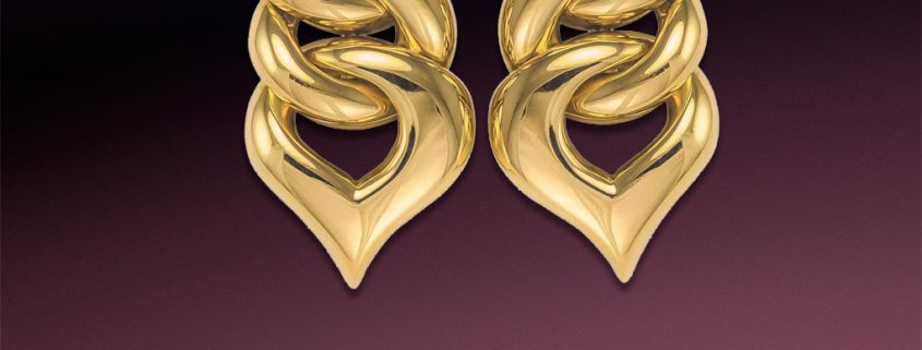 18K Yellow Gold Handmade Earrings