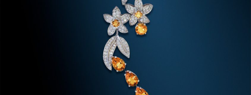 Jasmine Citrine and Diamond Necklace