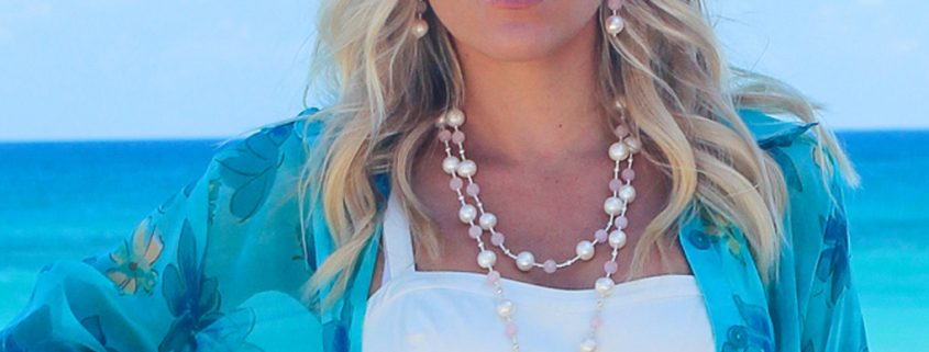 The Palm Beach Lariat in Rose Quartz