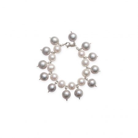 Seagrape Bracelet with Grey and White Freshwater Pearl