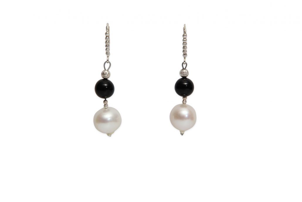 Pearl & Onyx Earrings