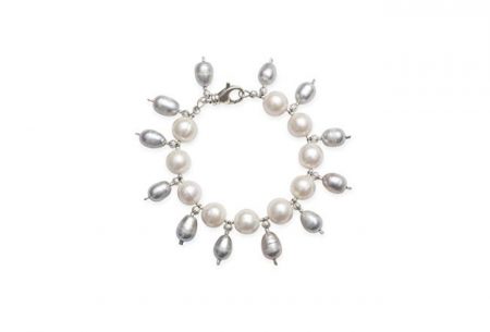 White and Grey Freshwater Pearl Bracelet