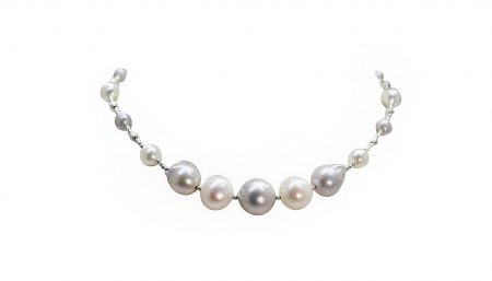 Freshwater Grey & White Sea Grape Pearl Necklace