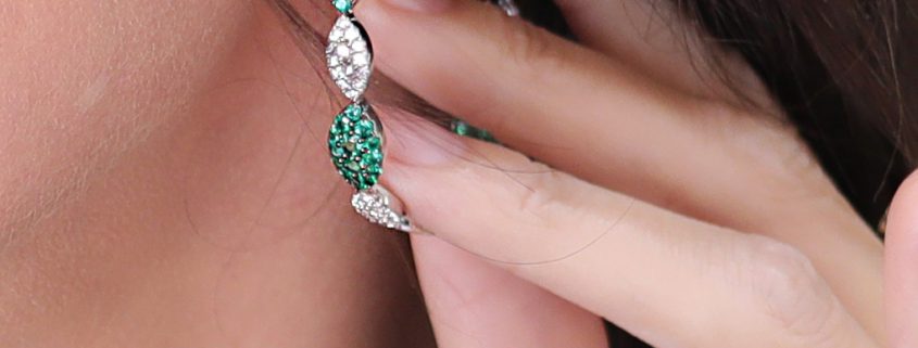 Emerald and Diamond Hoop Earrings