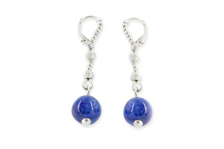 Sodalite and Sterling Silver Dangle Earrings