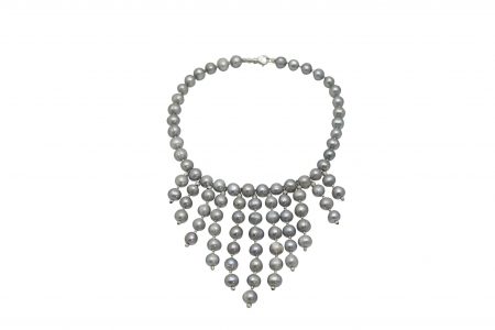 The Waterfall Grey Pearl Necklace