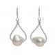 Freshwater Baroque Drop Earrings with Sterling Silver Diamond Cut Beads