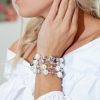 White & Grey Irredescent Pearl Wrap Bracelet