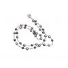 Grey & Black Dyed Pearl Wrap Bracelet With Single White Pearl Closure